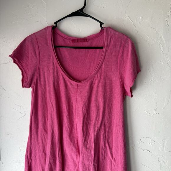 Cut Loose Women's Small Oversized Pink Cotton Short Sleeve Shirt Lightweight - Picture 2 of 8
